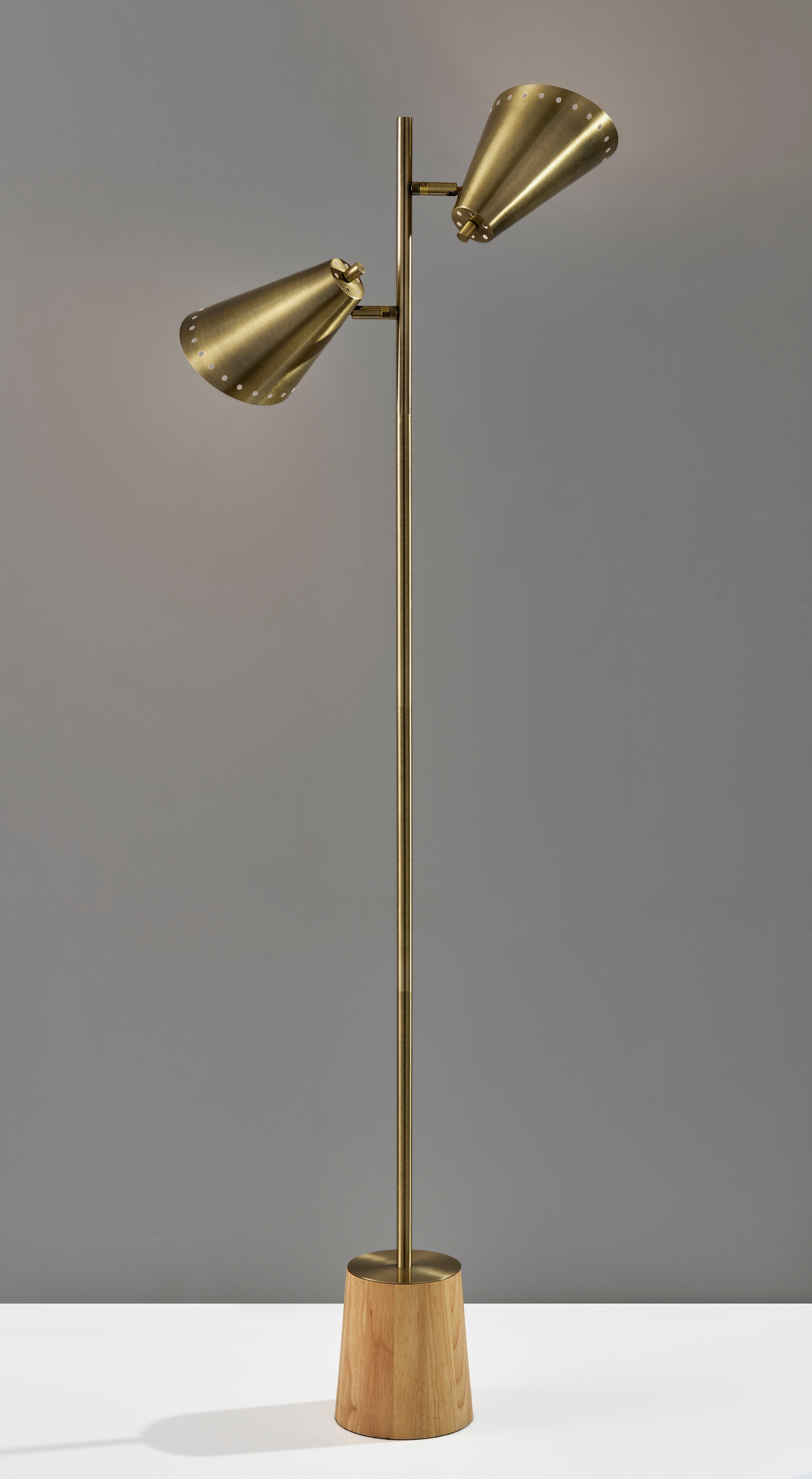 Josephine Floor Lamp - Antique Brass 60.5"-Lighting-DECOROLALA
