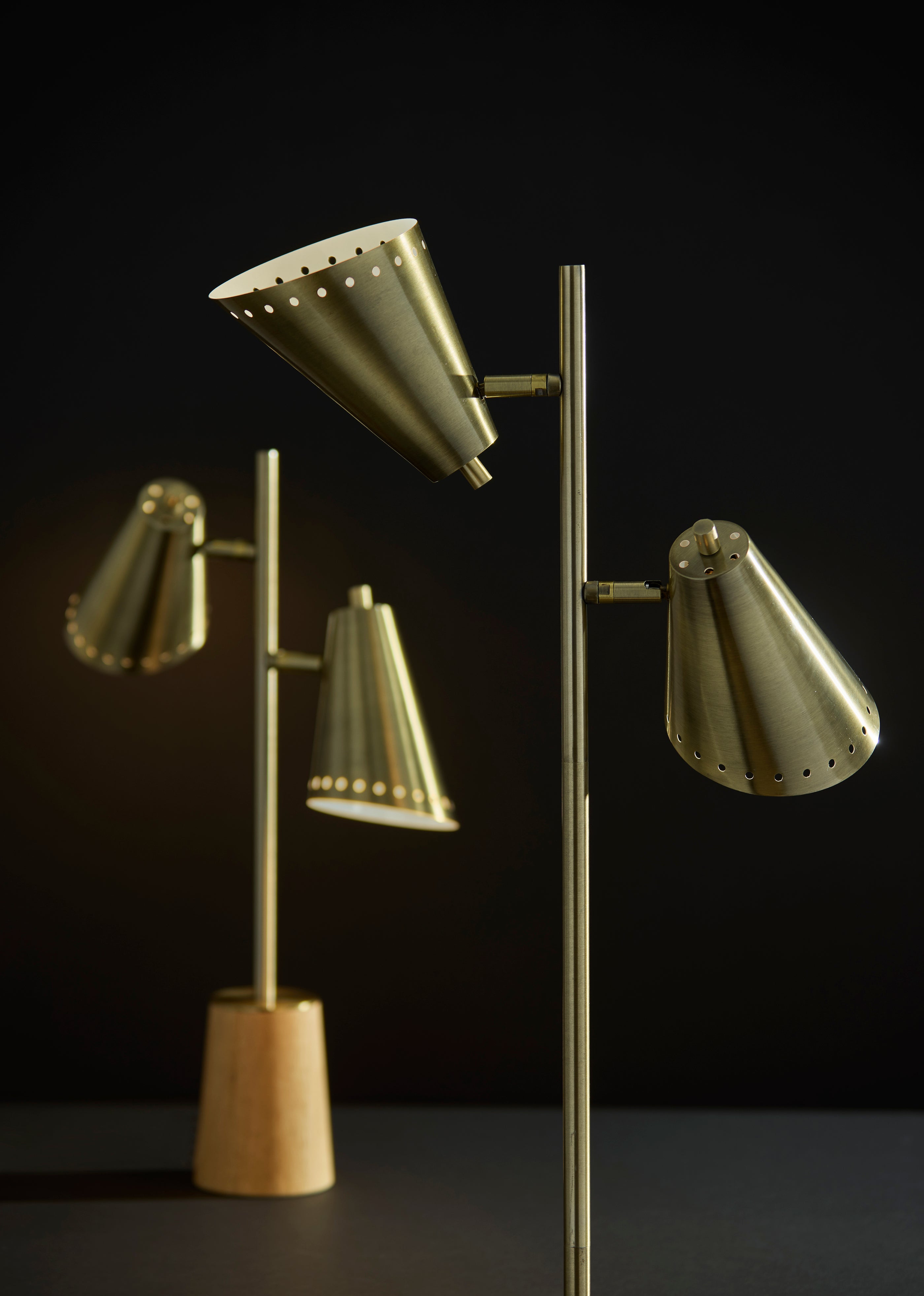 Josephine Floor Lamp - Antique Brass 60.5"-Lighting-DECOROLALA