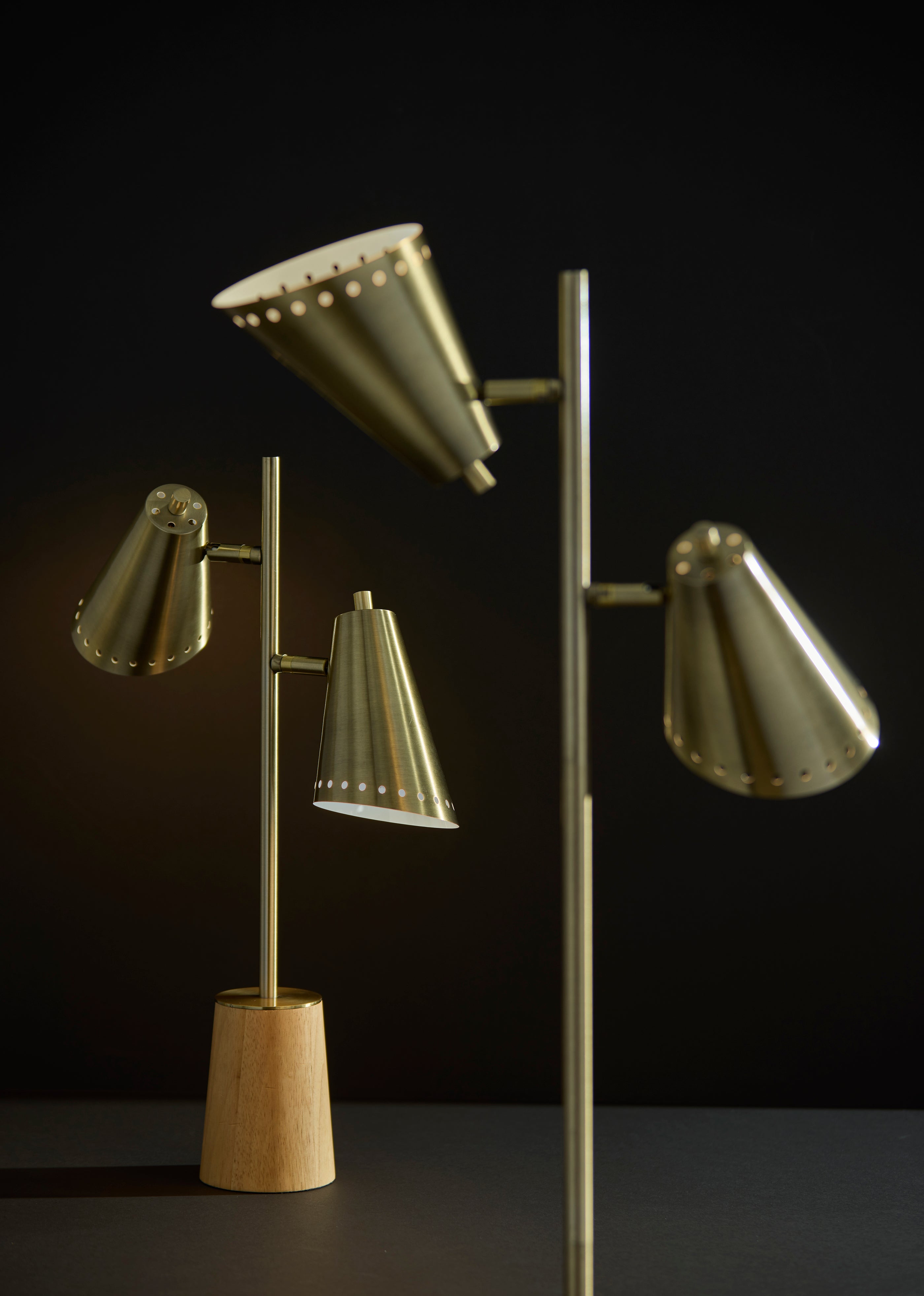 Josephine Floor Lamp - Antique Brass 60.5"-Lighting-DECOROLALA