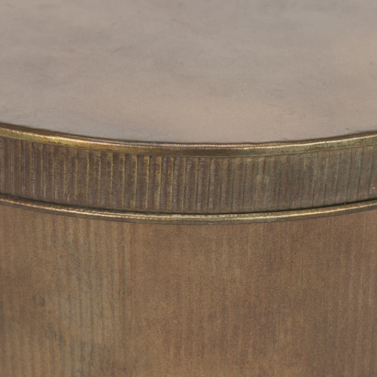 Josephine Round Antique Gold Metal Box (Set of 2)-Boxes-DECOROLALA