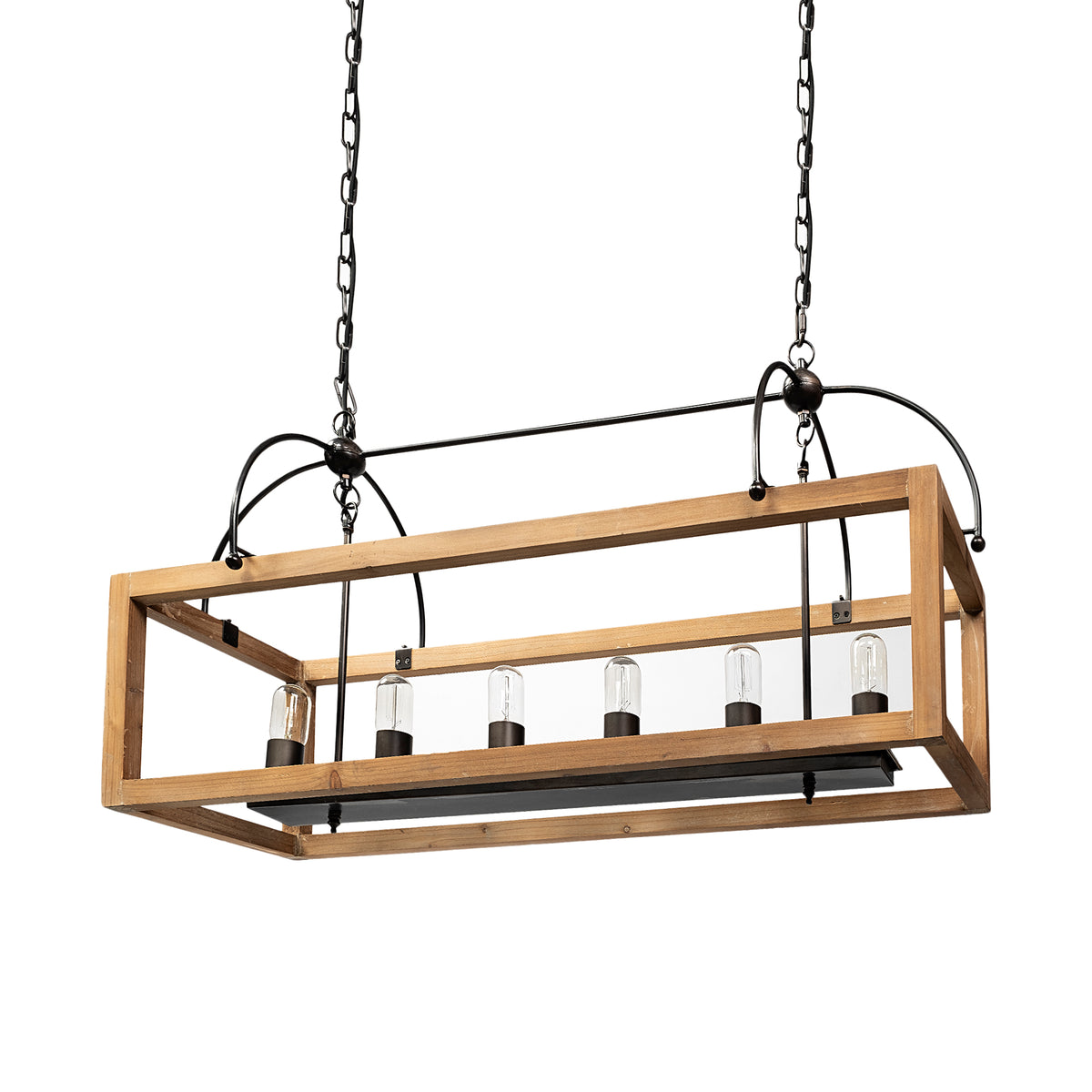 Josie Natural Wood 6-Light Chandelier-Chandeliers-DECOROLALA