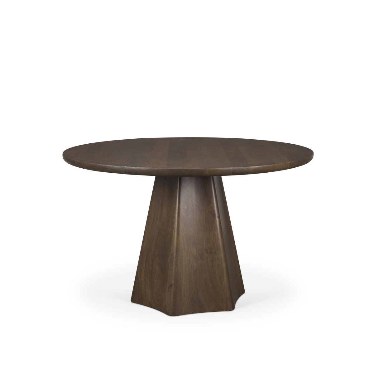 Jovani 48" Round Pedestal Dining Table | Modern | Dark Brown Wood | Seats 4-Dining Tables-DECOROLALA