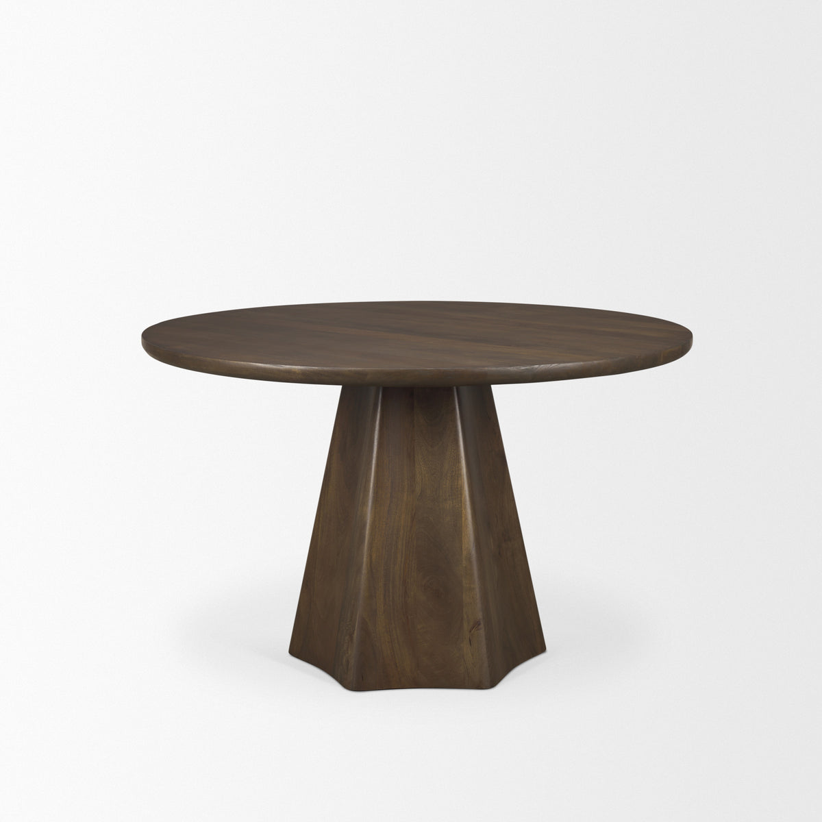 Jovani 48" Round Pedestal Dining Table | Modern | Dark Brown Wood | Seats 4-Dining Tables-DECOROLALA