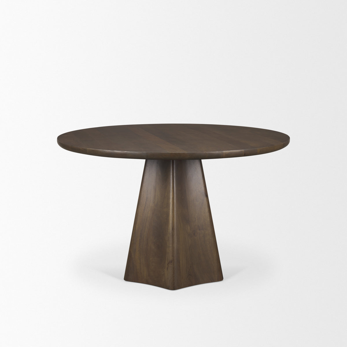 Jovani 48" Round Pedestal Dining Table | Modern | Dark Brown Wood | Seats 4-Dining Tables-DECOROLALA