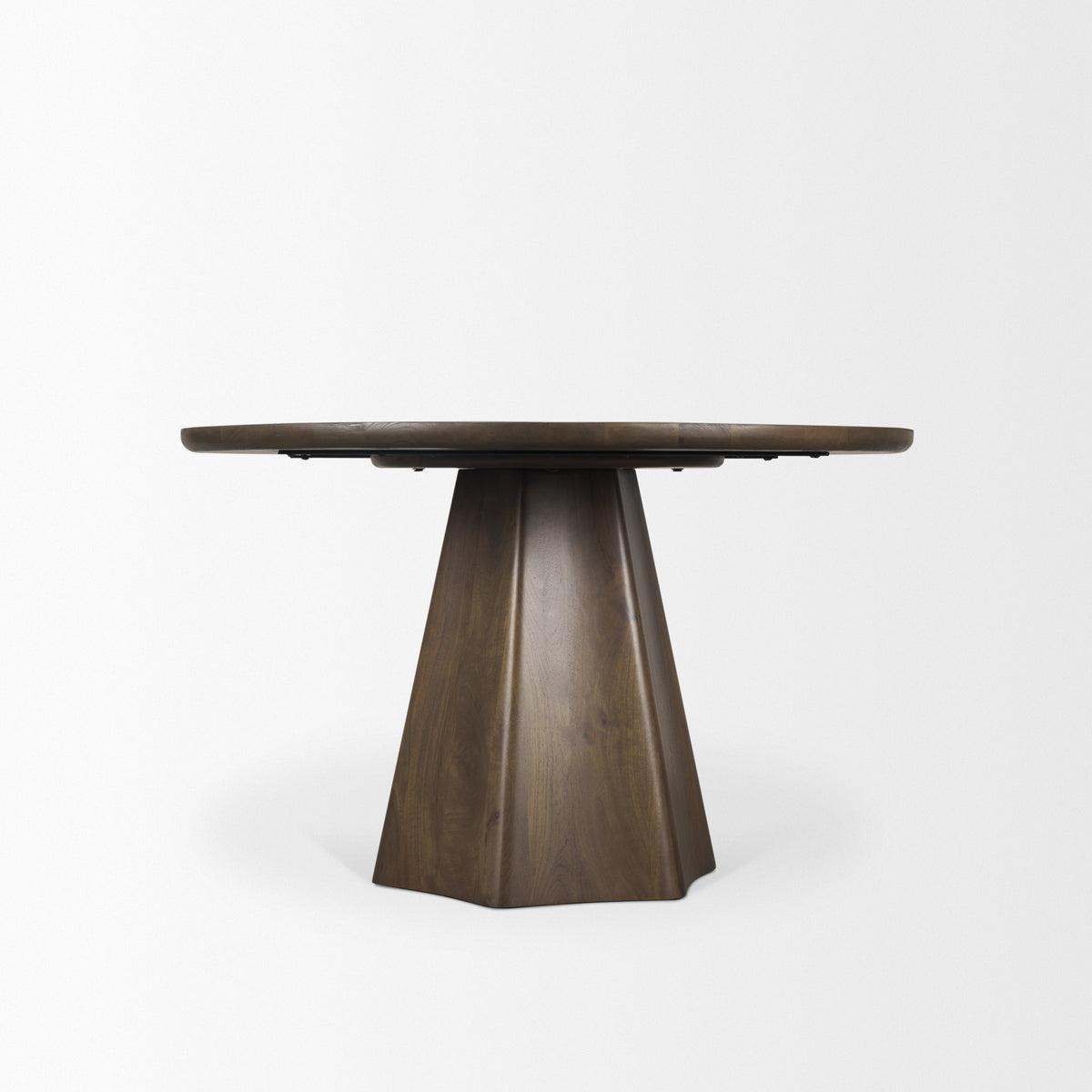 Jovani 48" Round Pedestal Dining Table | Modern | Dark Brown Wood | Seats 4-Dining Tables-DECOROLALA