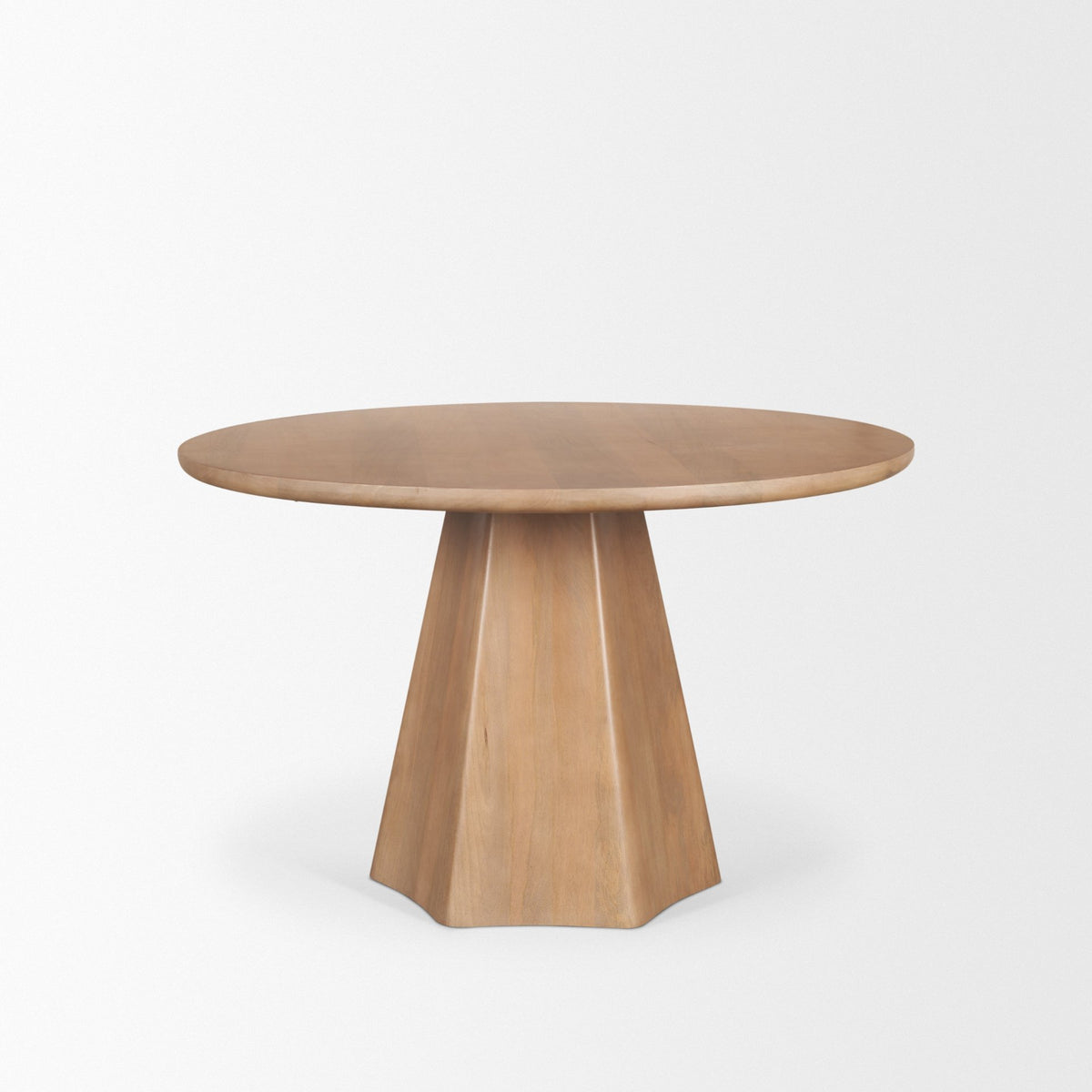 Jovani 48" Round Pedestal Dining Table | Modern | Light Brown Wood | Seats 4-Dining Tables-DECOROLALA