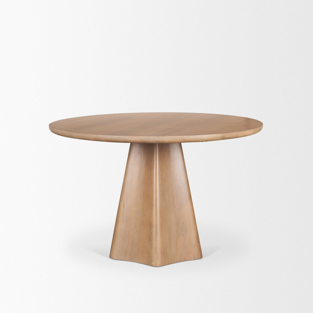 Jovani 48" Round Pedestal Dining Table | Modern | Light Brown Wood | Seats 4-Dining Tables-DECOROLALA