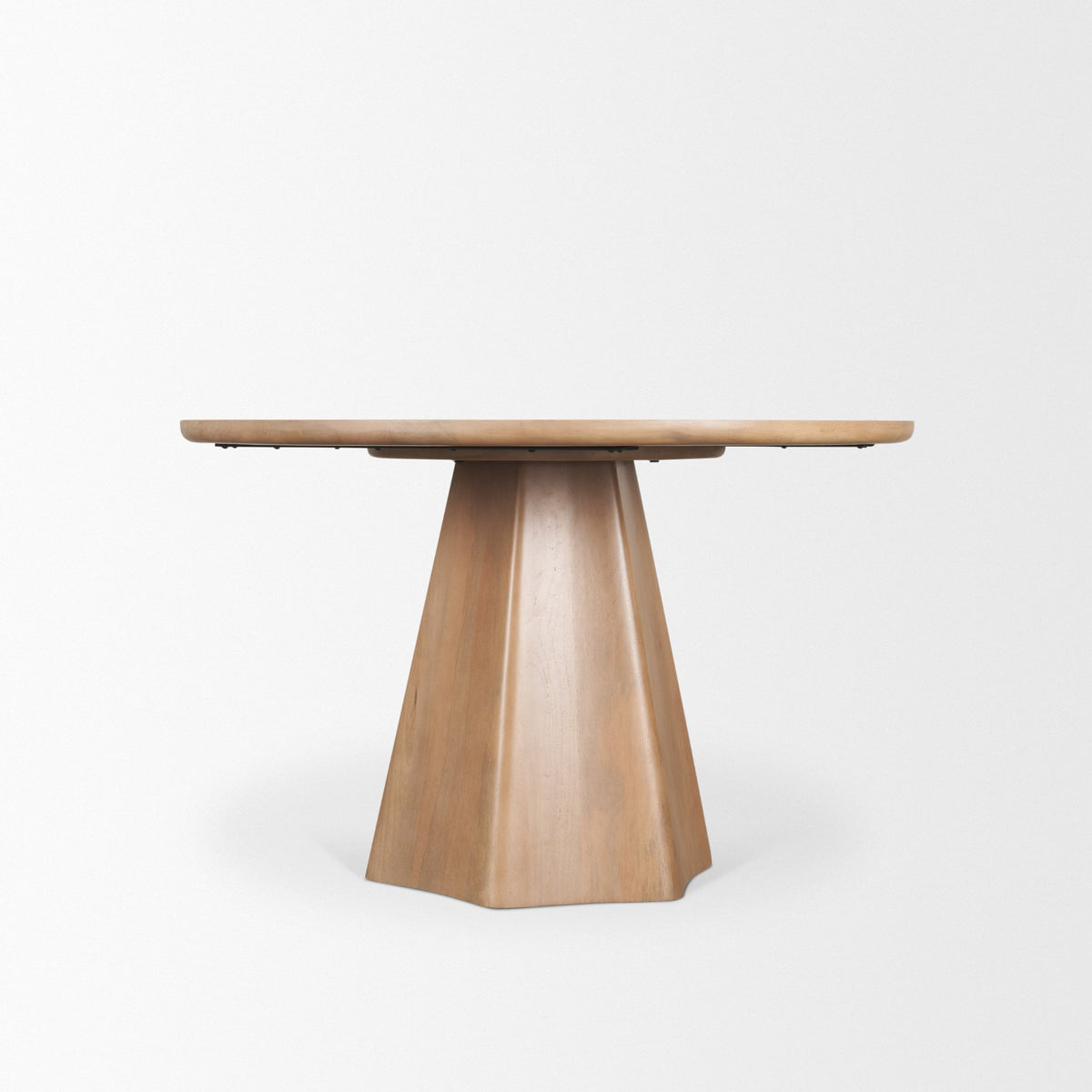 Jovani 48" Round Pedestal Dining Table | Modern | Light Brown Wood | Seats 4-Dining Tables-DECOROLALA