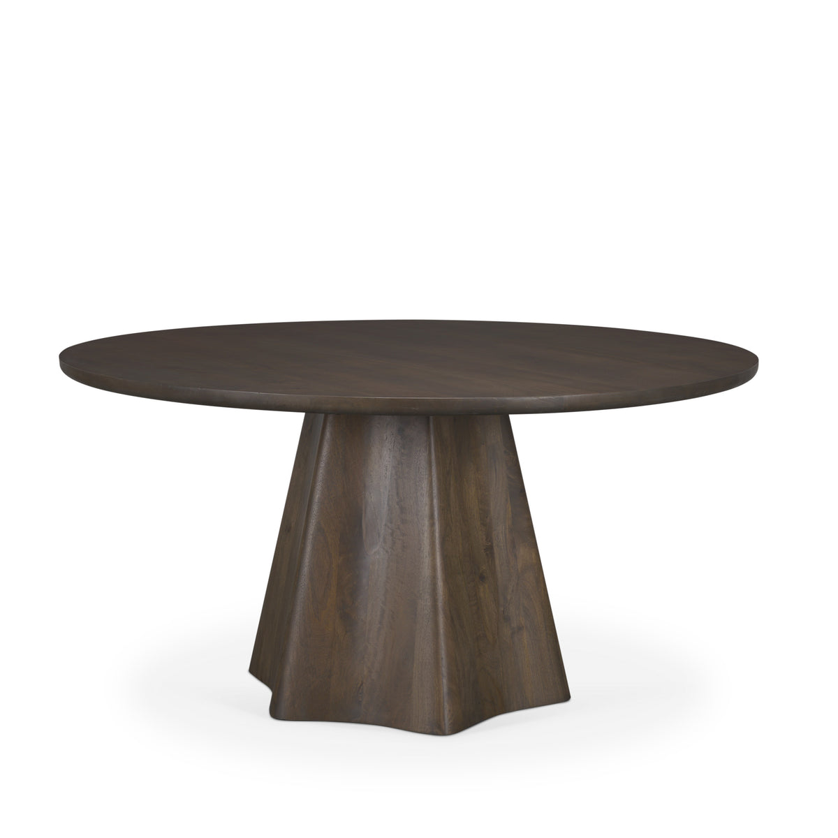 Jovani 60" Round Pedestal Dining Table | Modern | Dark Brown Wood | Seats 6-Dining Tables-DECOROLALA