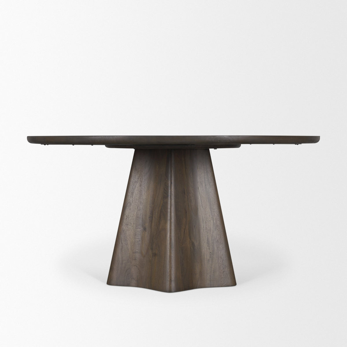 Jovani 60" Round Pedestal Dining Table | Modern | Dark Brown Wood | Seats 6-Dining Tables-DECOROLALA