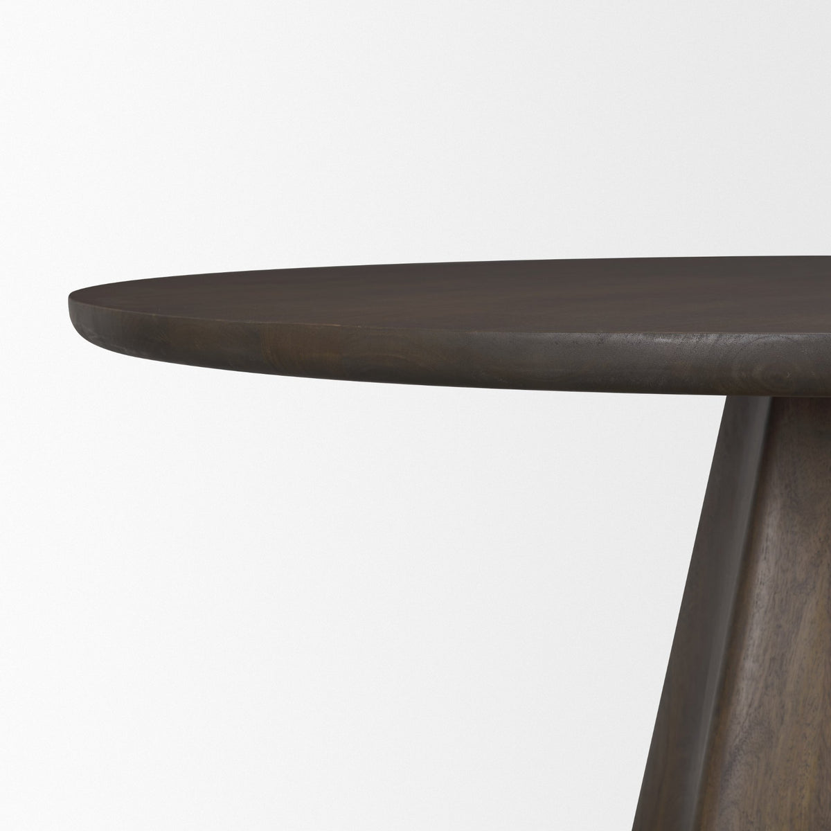 Jovani 60" Round Pedestal Dining Table | Modern | Dark Brown Wood | Seats 6-Dining Tables-DECOROLALA