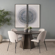 Jovani 60" Round Pedestal Dining Table | Modern | Dark Brown Wood | Seats 6-Dining Tables-DECOROLALA