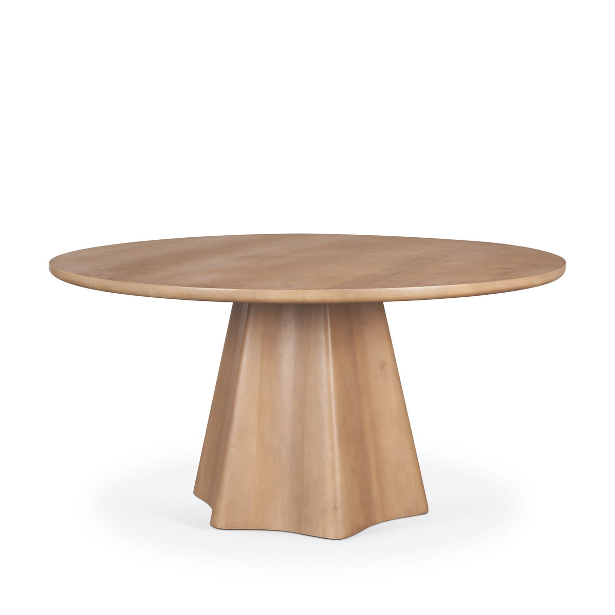 Jovani 60" Round Pedestal Dining Table | Modern | Light Brown Wood | Seats 6-Dining Tables-DECOROLALA