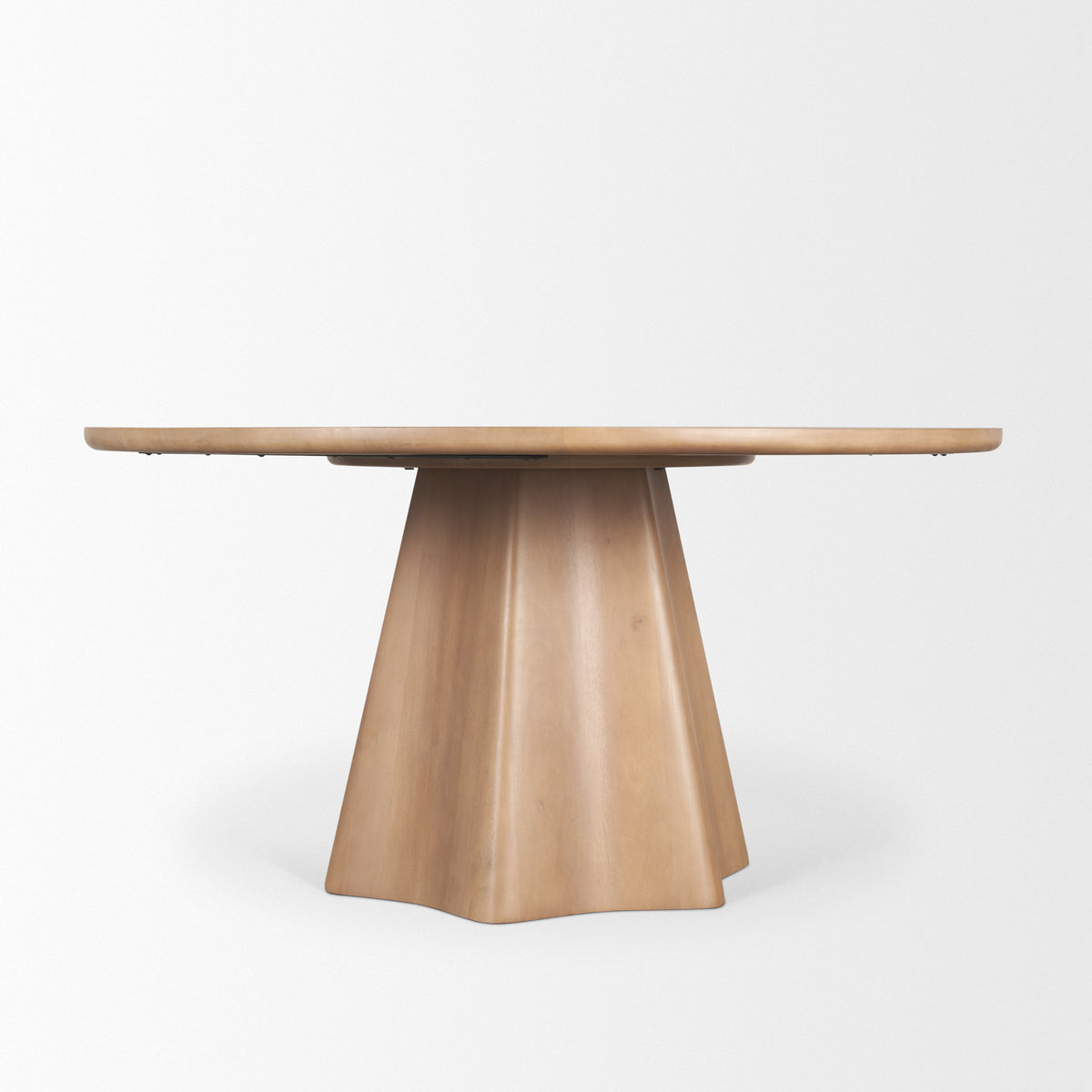 Jovani 60" Round Pedestal Dining Table | Modern | Light Brown Wood | Seats 6-Dining Tables-DECOROLALA