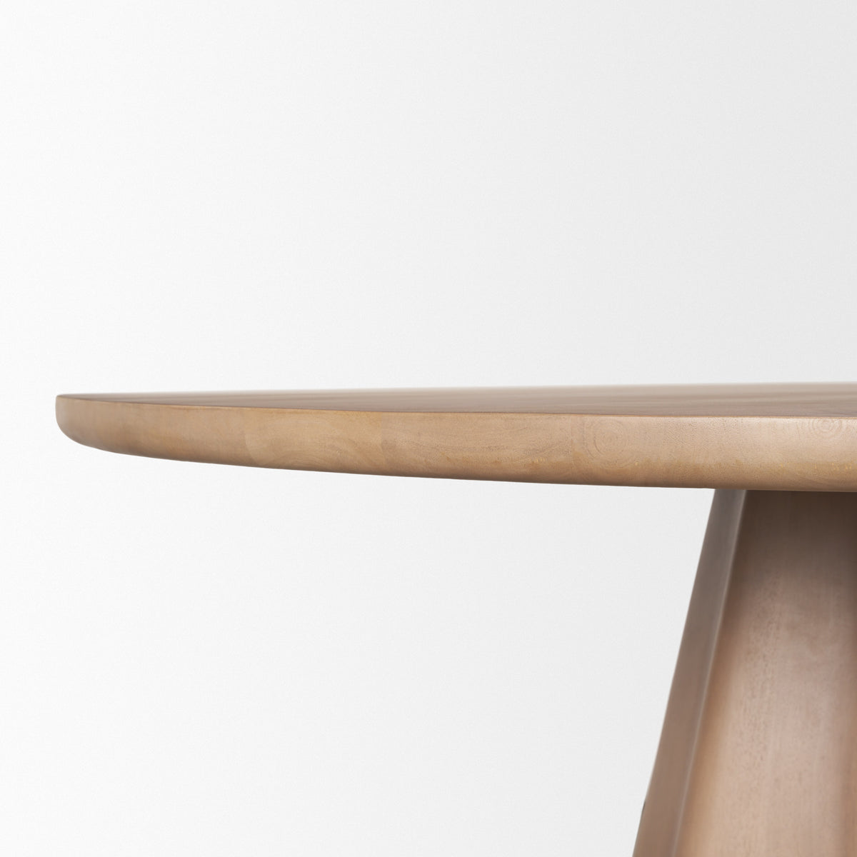 Jovani 60" Round Pedestal Dining Table | Modern | Light Brown Wood | Seats 6-Dining Tables-DECOROLALA