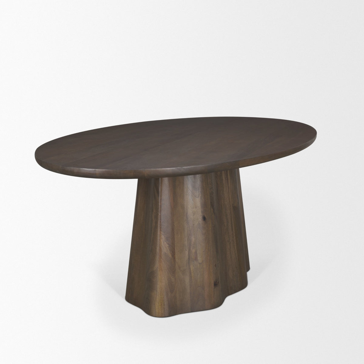 Jovani 94"L x 47"W Oval Pedestal Dining Table | Modern | Dark Brown Wood | Seats 8-Dining Tables-DECOROLALA