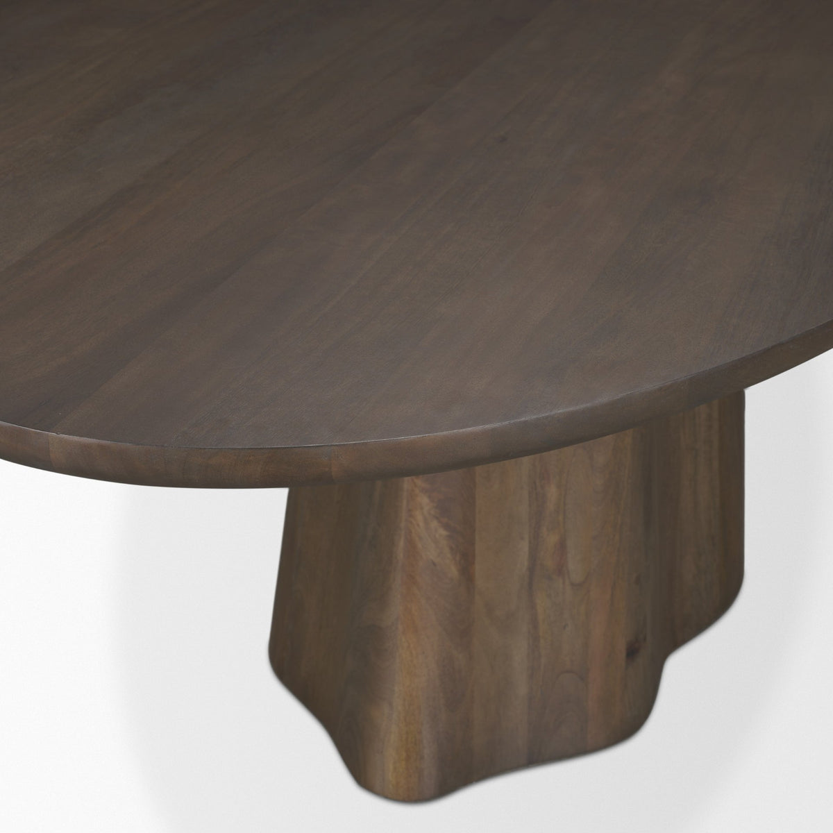 Jovani 94"L x 47"W Oval Pedestal Dining Table | Modern | Dark Brown Wood | Seats 8-Dining Tables-DECOROLALA