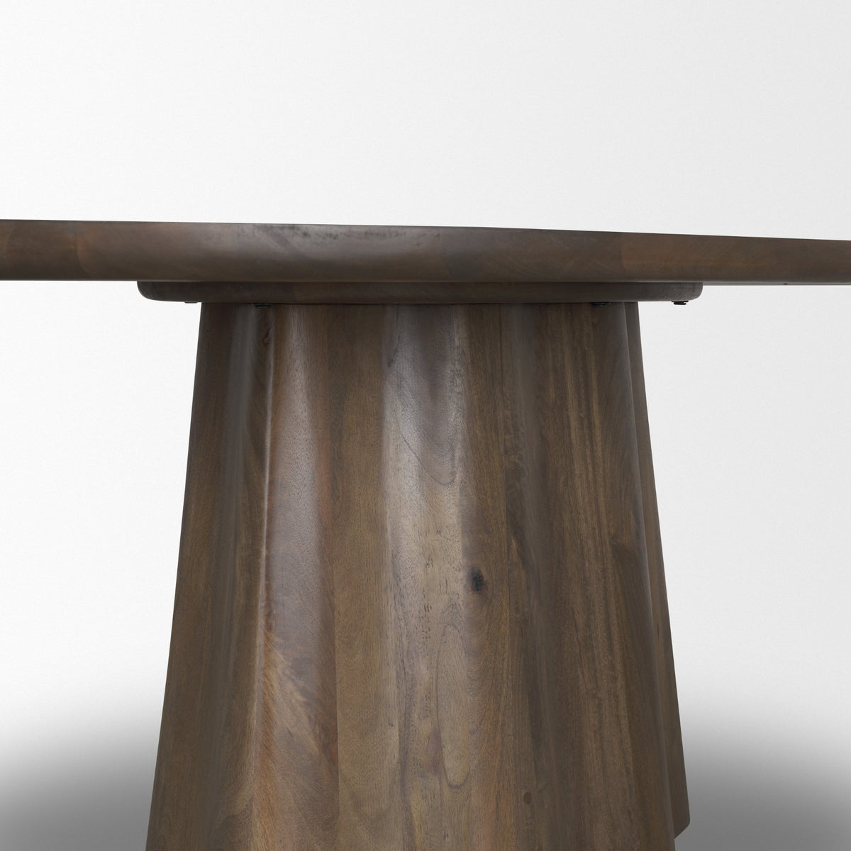 Jovani 94"L x 47"W Oval Pedestal Dining Table | Modern | Dark Brown Wood | Seats 8-Dining Tables-DECOROLALA