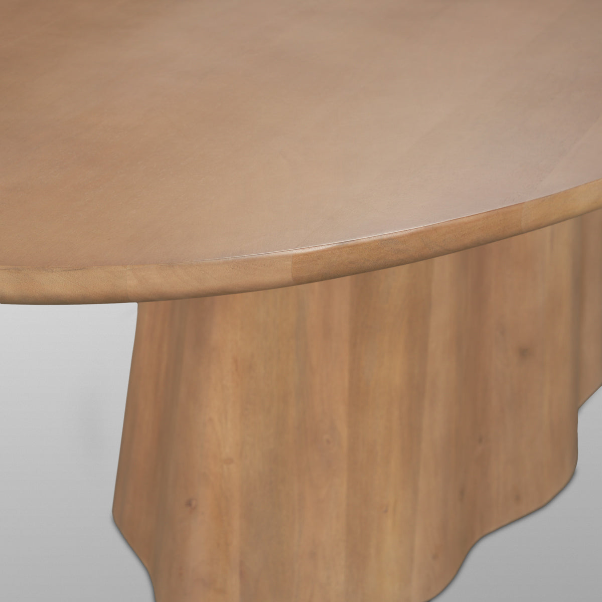 Jovani 94"L x 47"W Oval Pedestal Dining Table | Modern | Light Brown Wood | Seats 8-Dining Tables-DECOROLALA