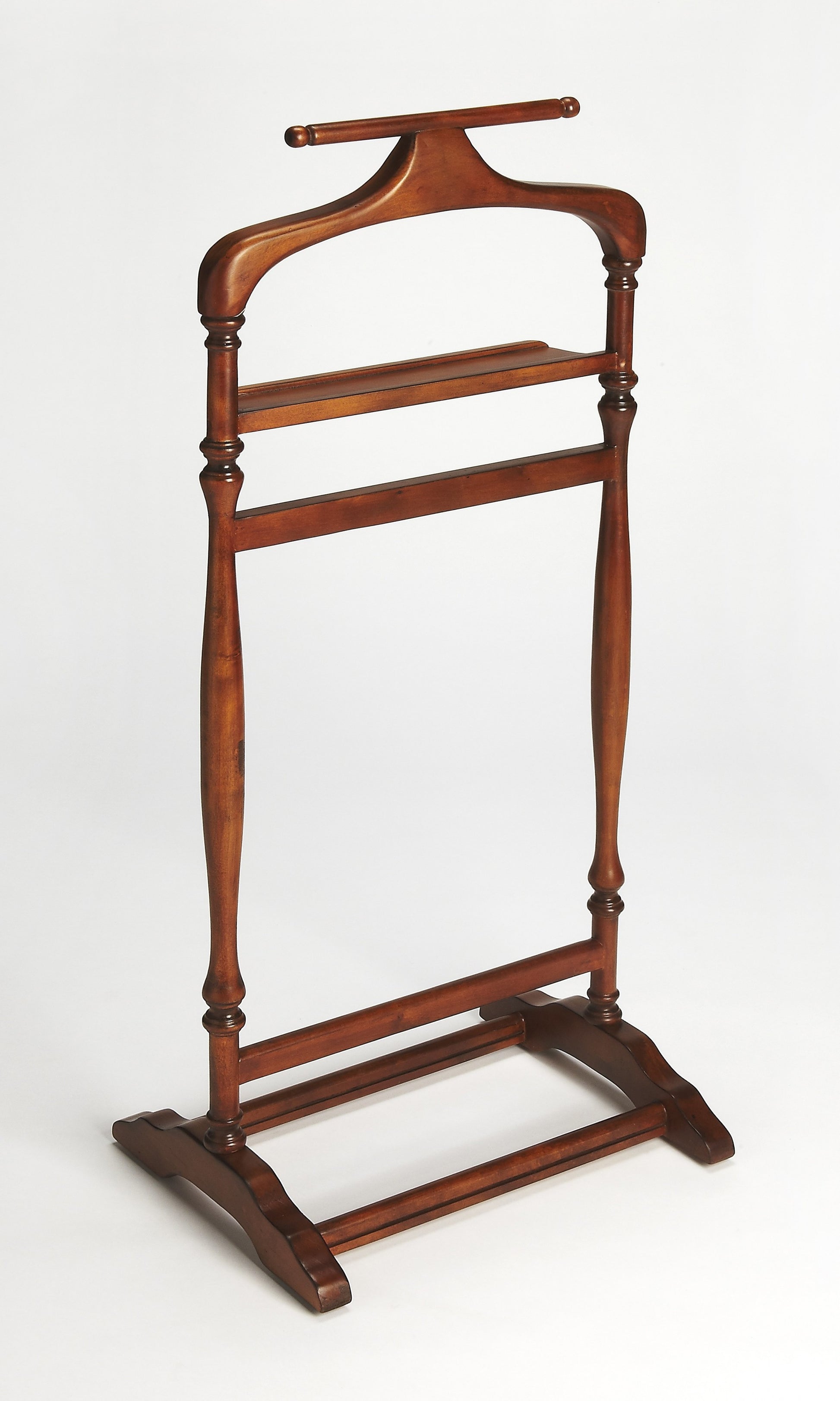 Judson Olive Ash Burl Valet Stand-Coat Hangers-DECOROLALA