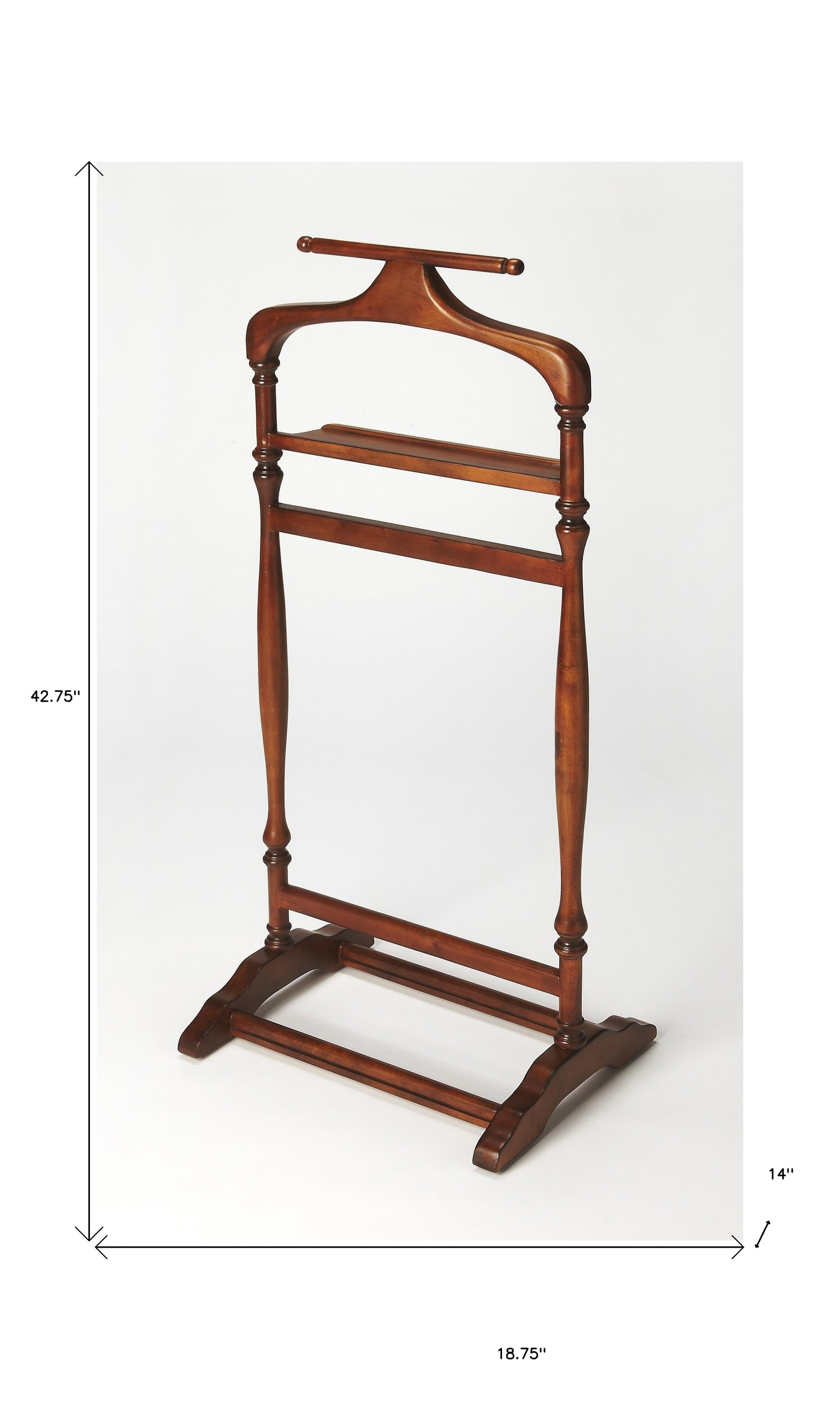 Judson Olive Ash Burl Valet Stand-Coat Hangers-DECOROLALA
