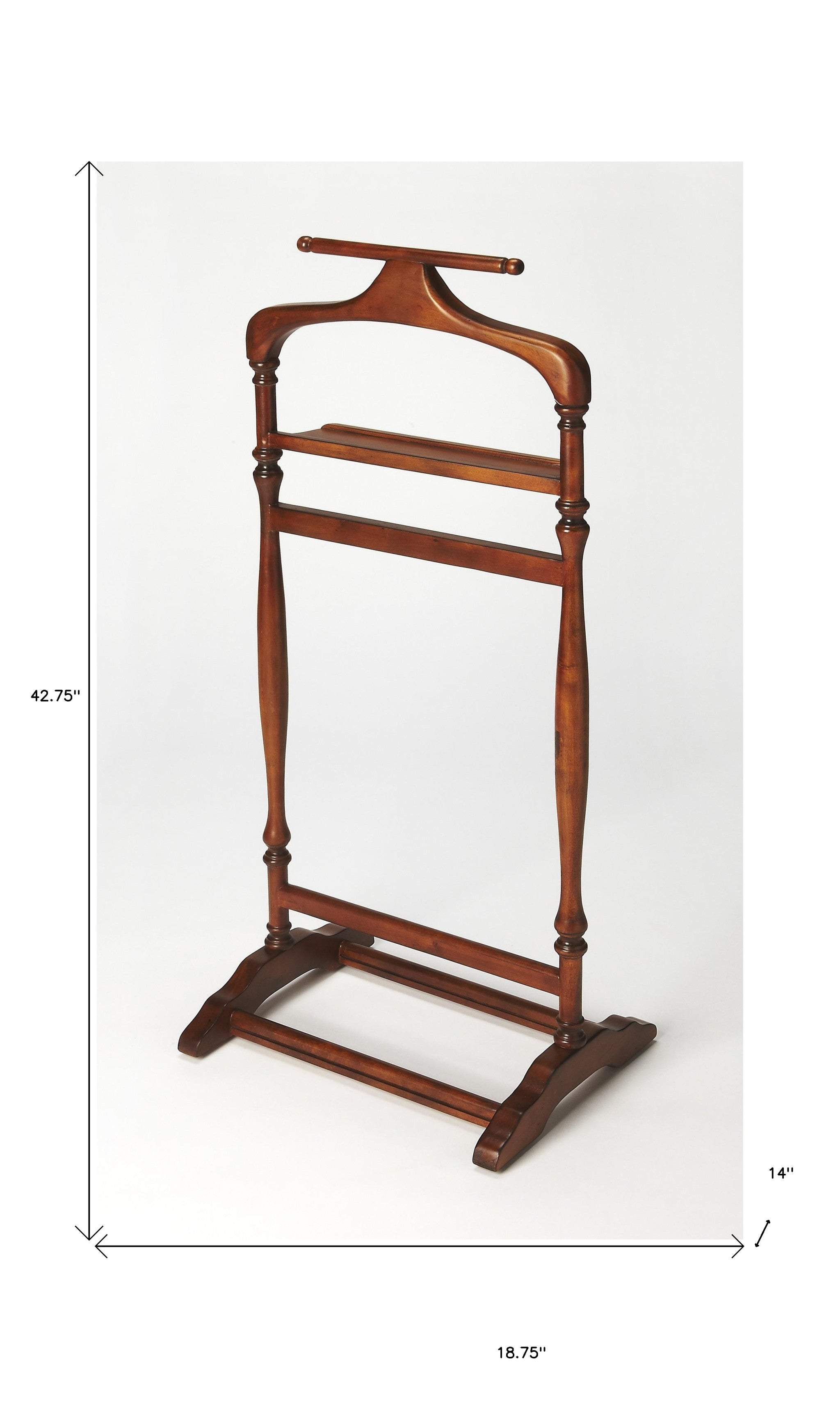 Judson Olive Ash Burl Valet Stand-Coat Hangers-DECOROLALA