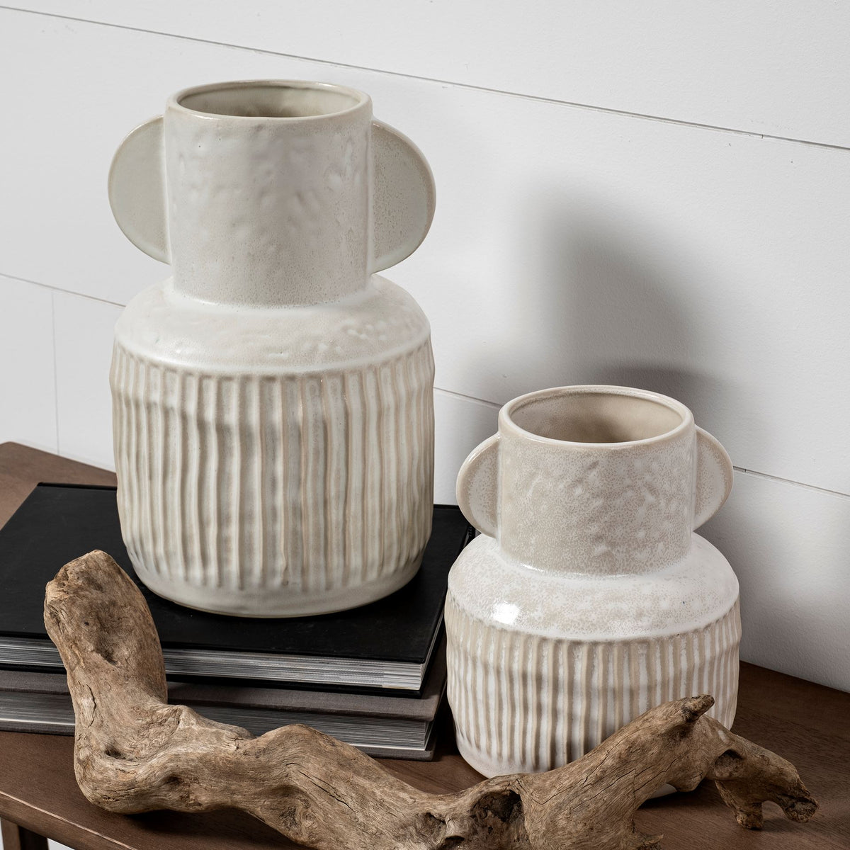 Judy Large Eggshell Ceramic Vase-Vase-DECOROLALA