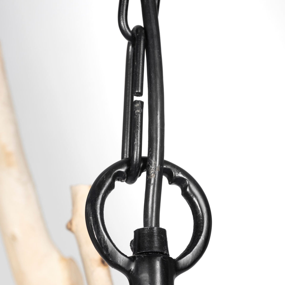 Jules 25x25 Blonde Wood and Black Metal Six Bulb Chandelier Light-Chandeliers-DECOROLALA