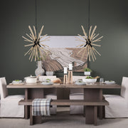 Jules 25x25 Blonde Wood and Black Metal Six Bulb Chandelier Light-Chandeliers-DECOROLALA