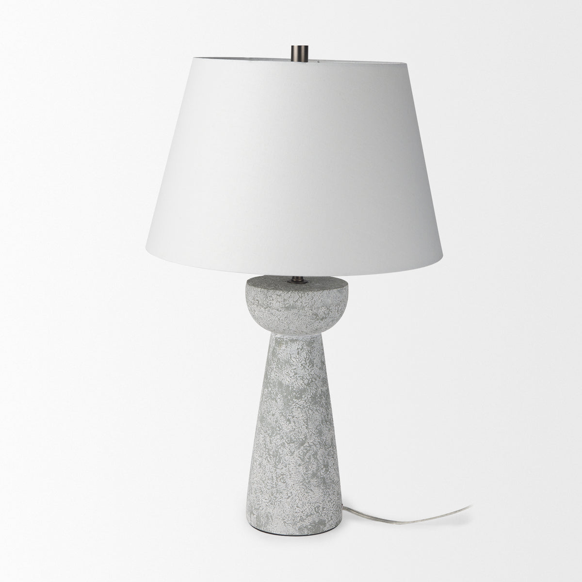 Julia 16.0L x 16.0W x 27.0H Gray Antique Painted Cement Table Lamp-Table Lamps-DECOROLALA