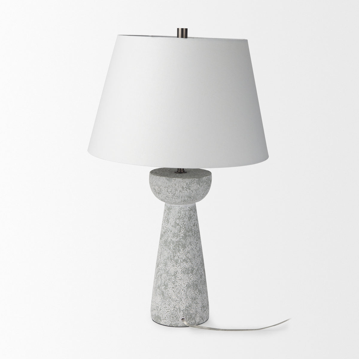 Julia 16.0L x 16.0W x 27.0H Gray Antique Painted Cement Table Lamp-Table Lamps-DECOROLALA