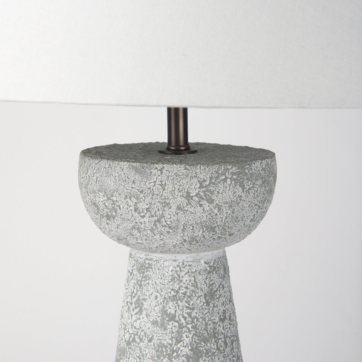 Julia 16.0L x 16.0W x 27.0H Gray Antique Painted Cement Table Lamp-Table Lamps-DECOROLALA