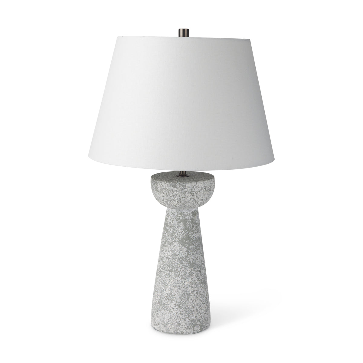 Julia Gray Antique Painted Cement Table Lamp-Table Lamps-DECOROLALA