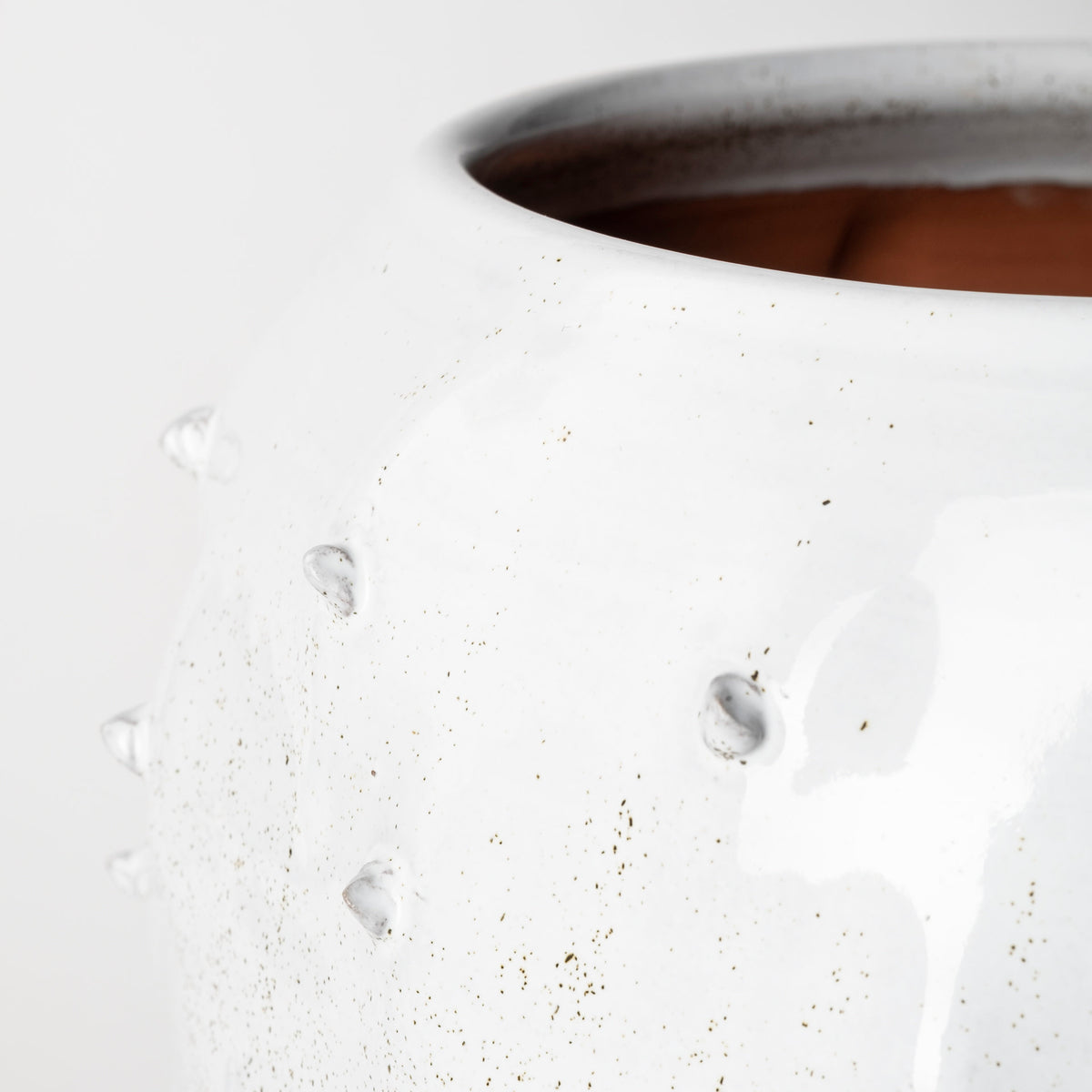 Julian Large Glossy White Ceramic Spoked Vase-Vase-DECOROLALA