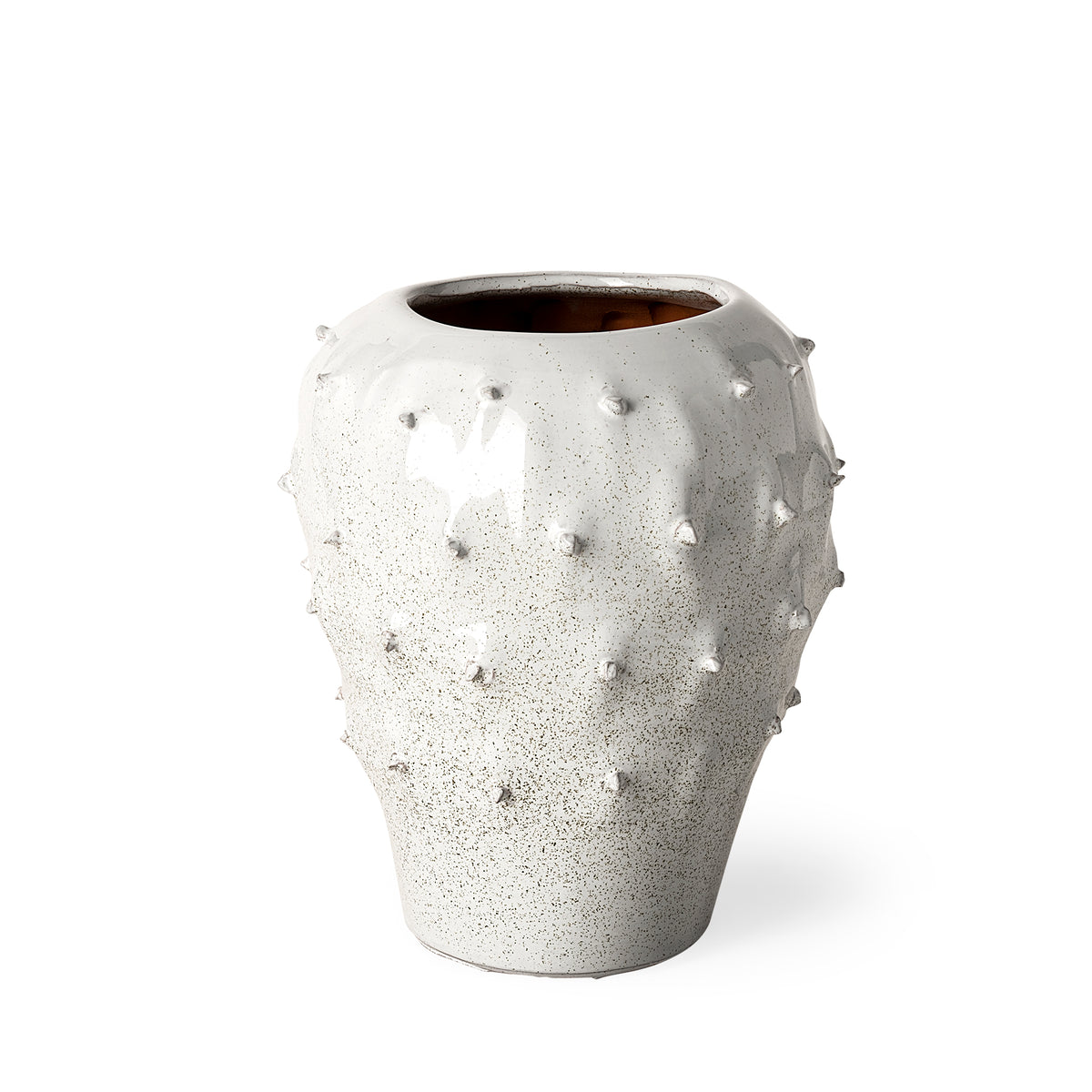 Julian Small Glossy White Ceramic Spoked Vase-Vase-DECOROLALA