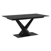 Julius Extension Dining Table - Black Sintered Stone Marble Effect-DECOROLALA