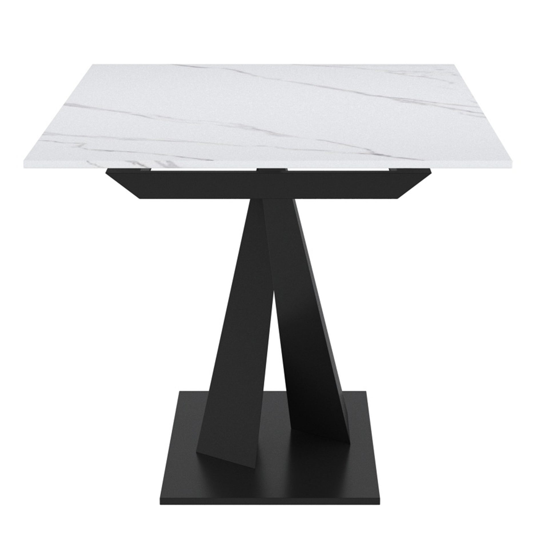 Julius White Sintered Stone Extension Dining Table-DECOROLALA