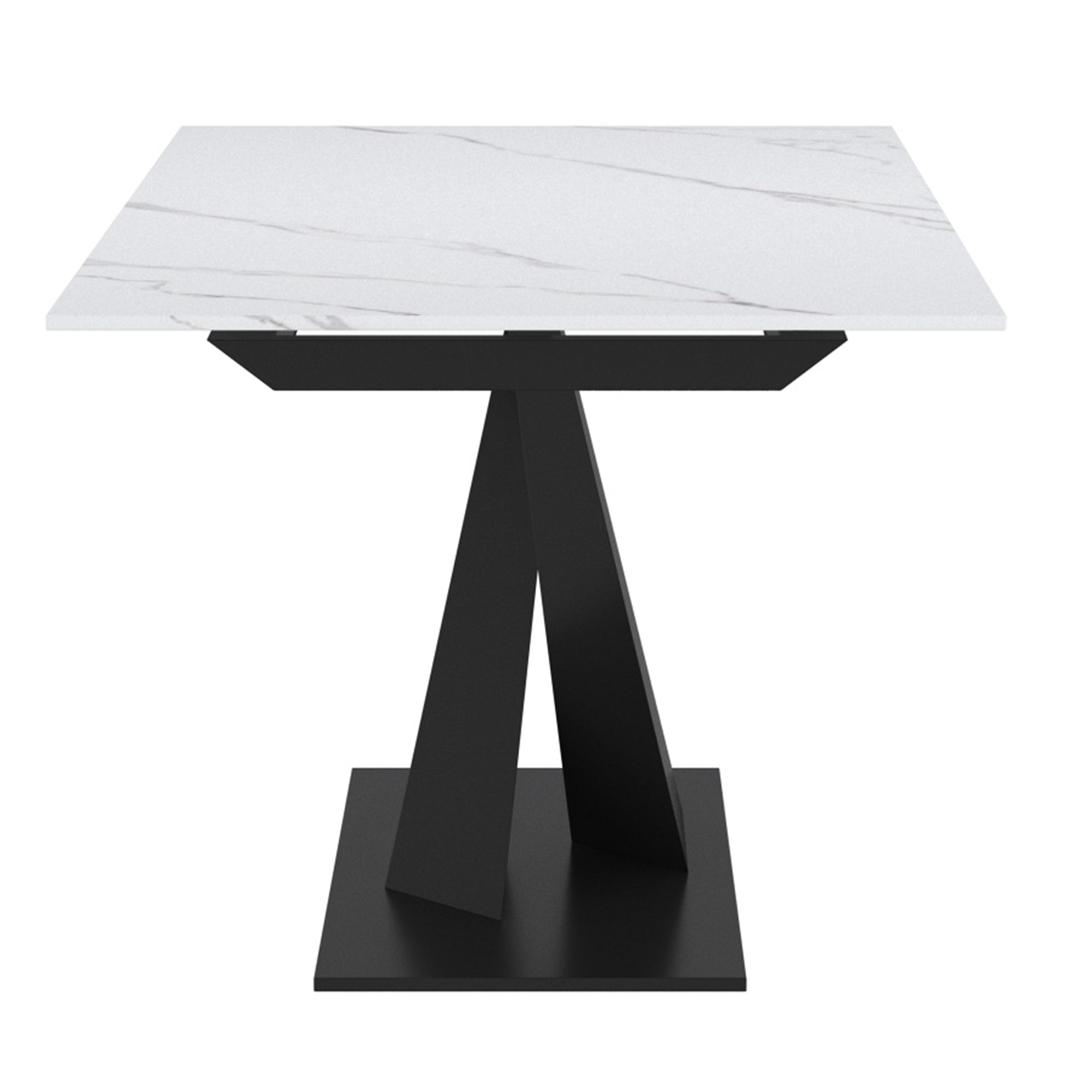 Julius White Sintered Stone Extension Dining Table-DECOROLALA
