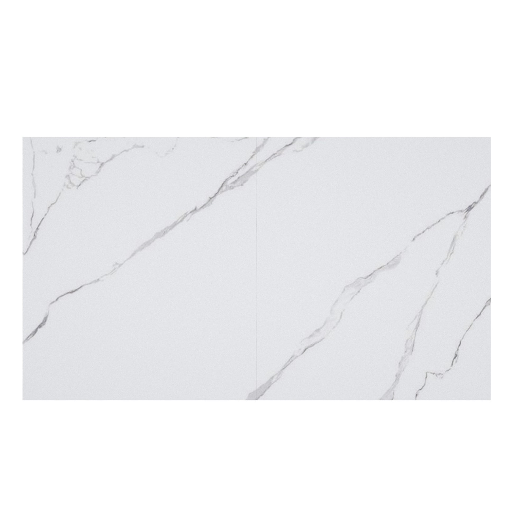 Julius White Sintered Stone Extension Dining Table-DECOROLALA