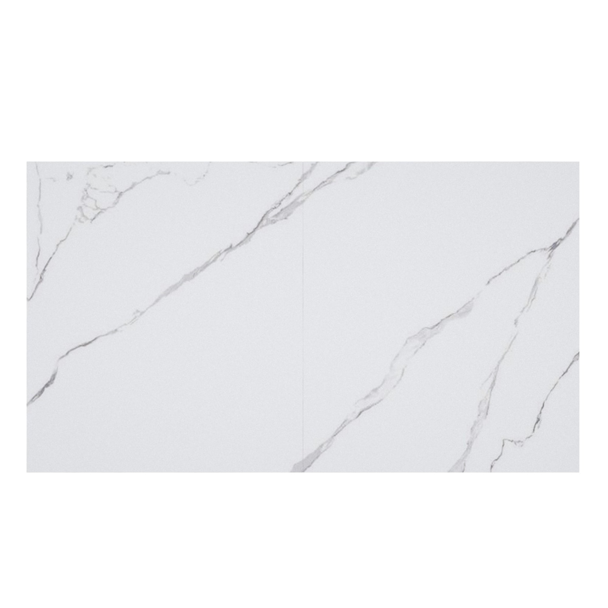 Julius White Sintered Stone Extension Dining Table-DECOROLALA