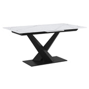 Julius White Sintered Stone Extension Dining Table-DECOROLALA