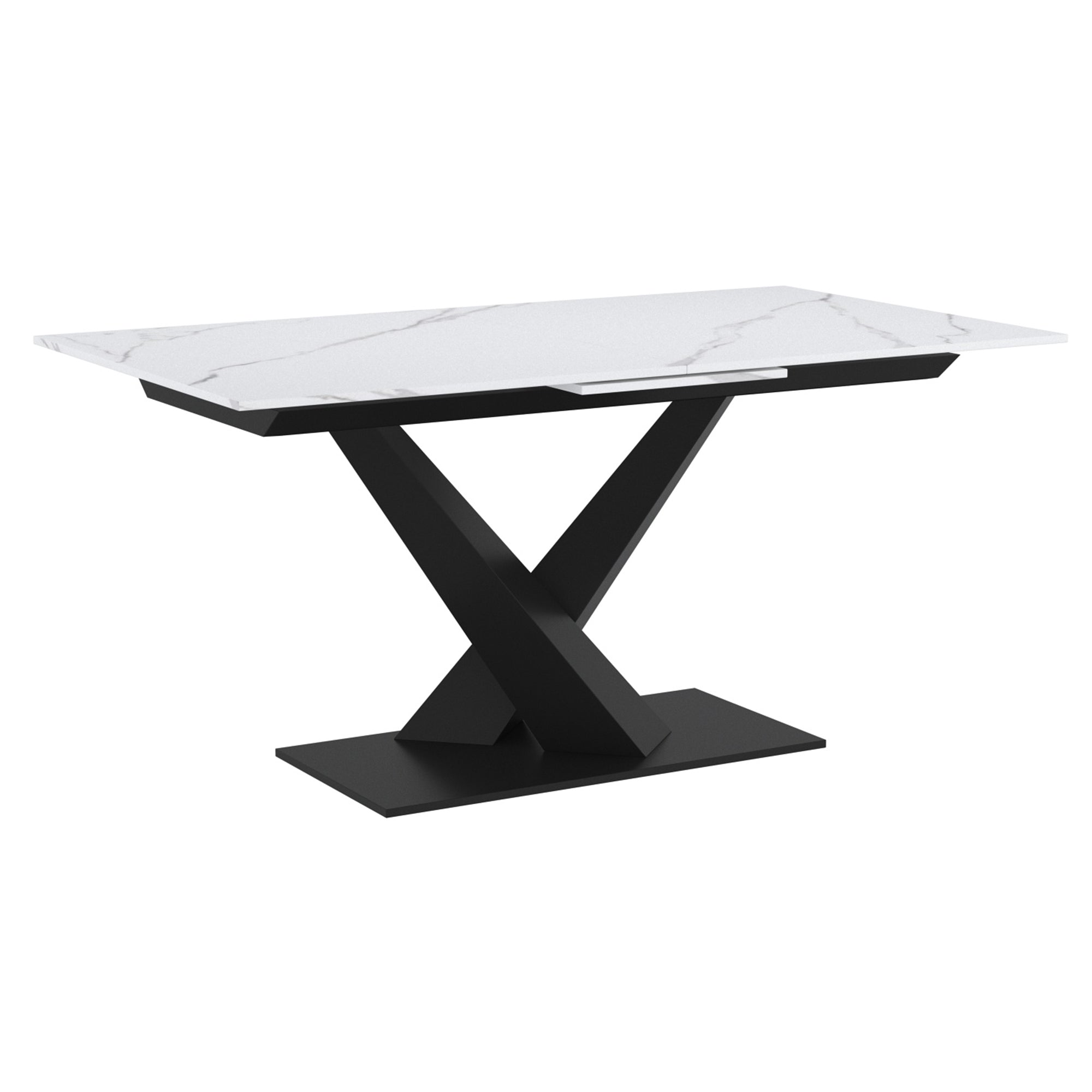 Julius White Sintered Stone Extension Dining Table-DECOROLALA