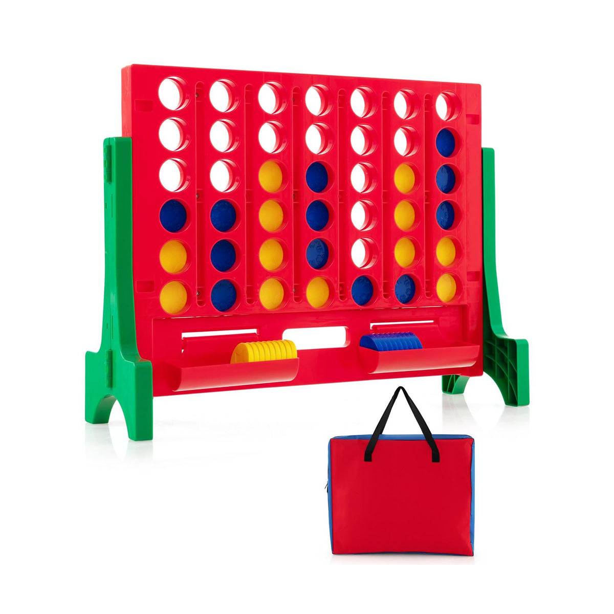 Jumbo 4-to-Score Connect Game Set - 42 Coins with Carrying Bag