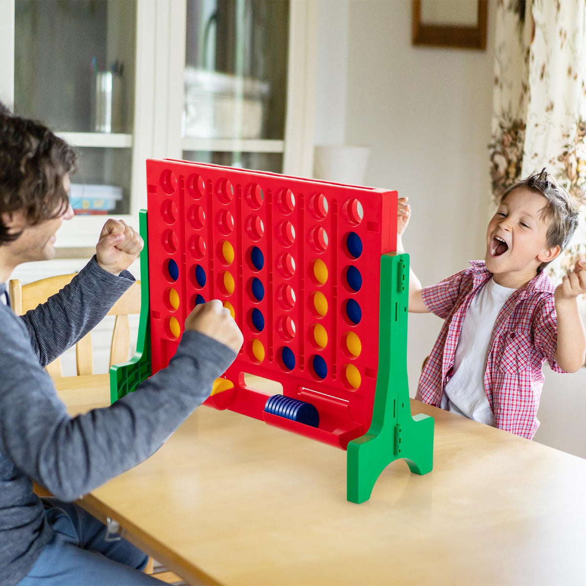 Jumbo 4-to-Score Connect Game Set - 42 Coins with Carrying Bag
