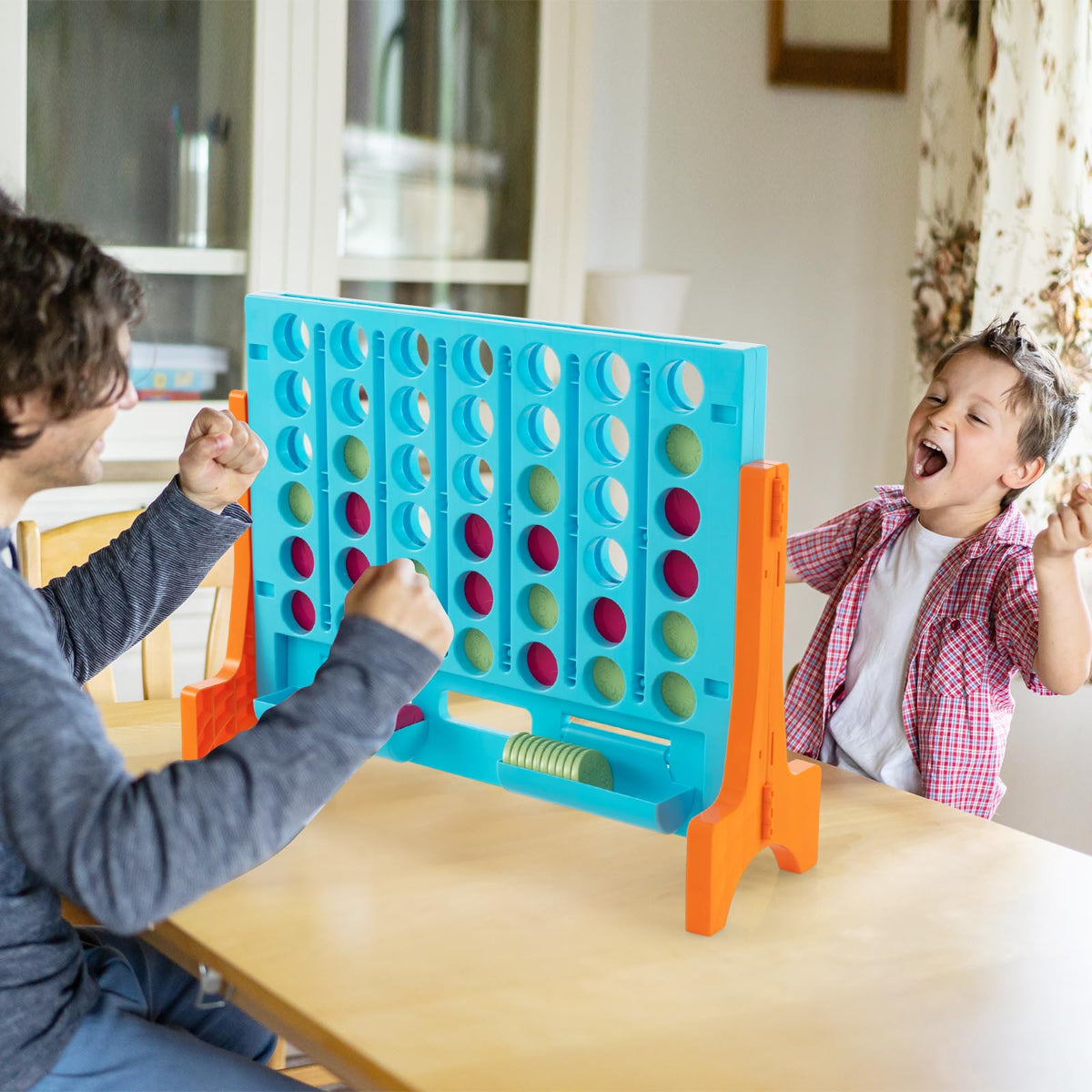 Jumbo 4-to-Score Connect Game Set - 42 Coins with Carrying Bag