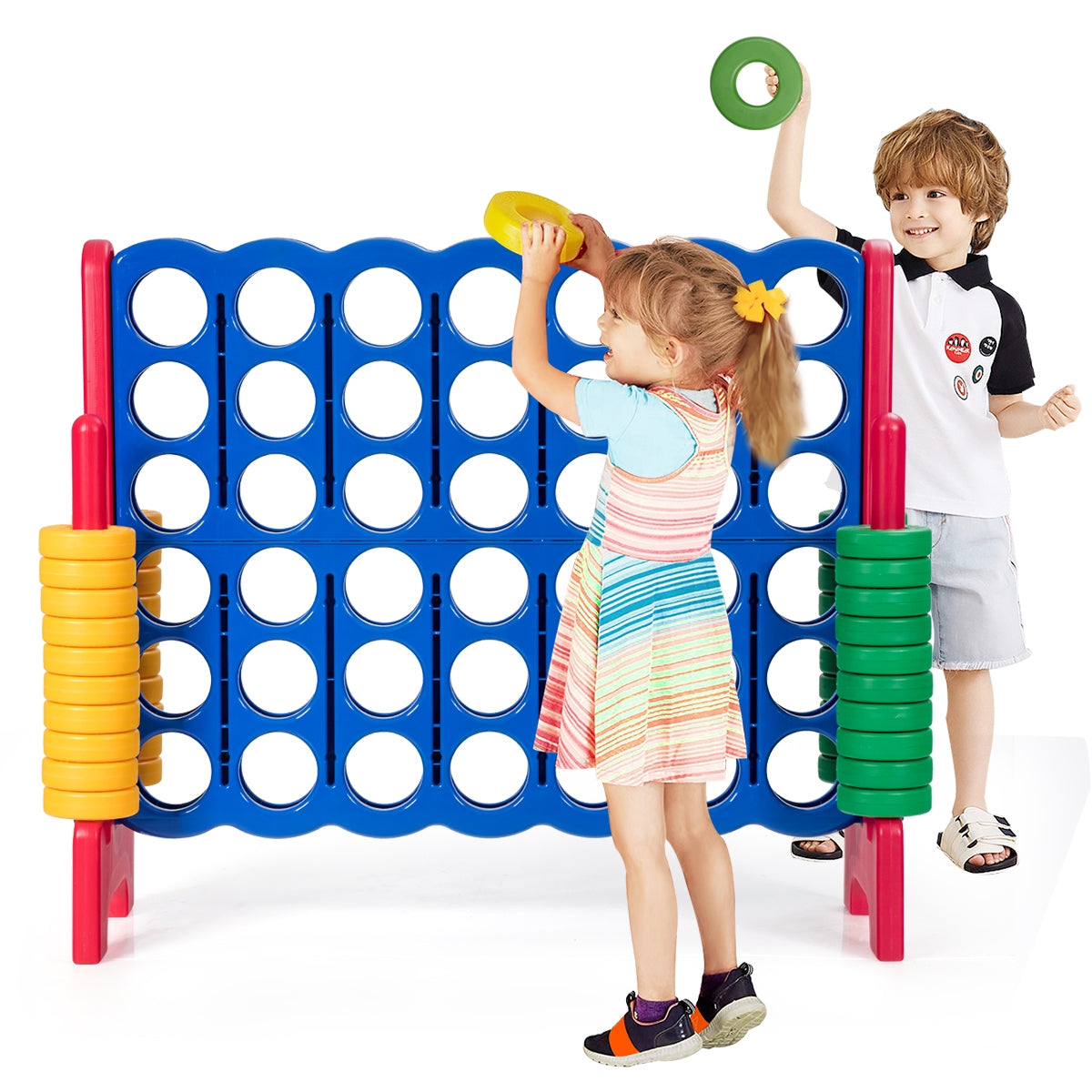 Jumbo 4-to-Score Giant Game Set with 42 Jumbo Rings and Quick-Release Slider
