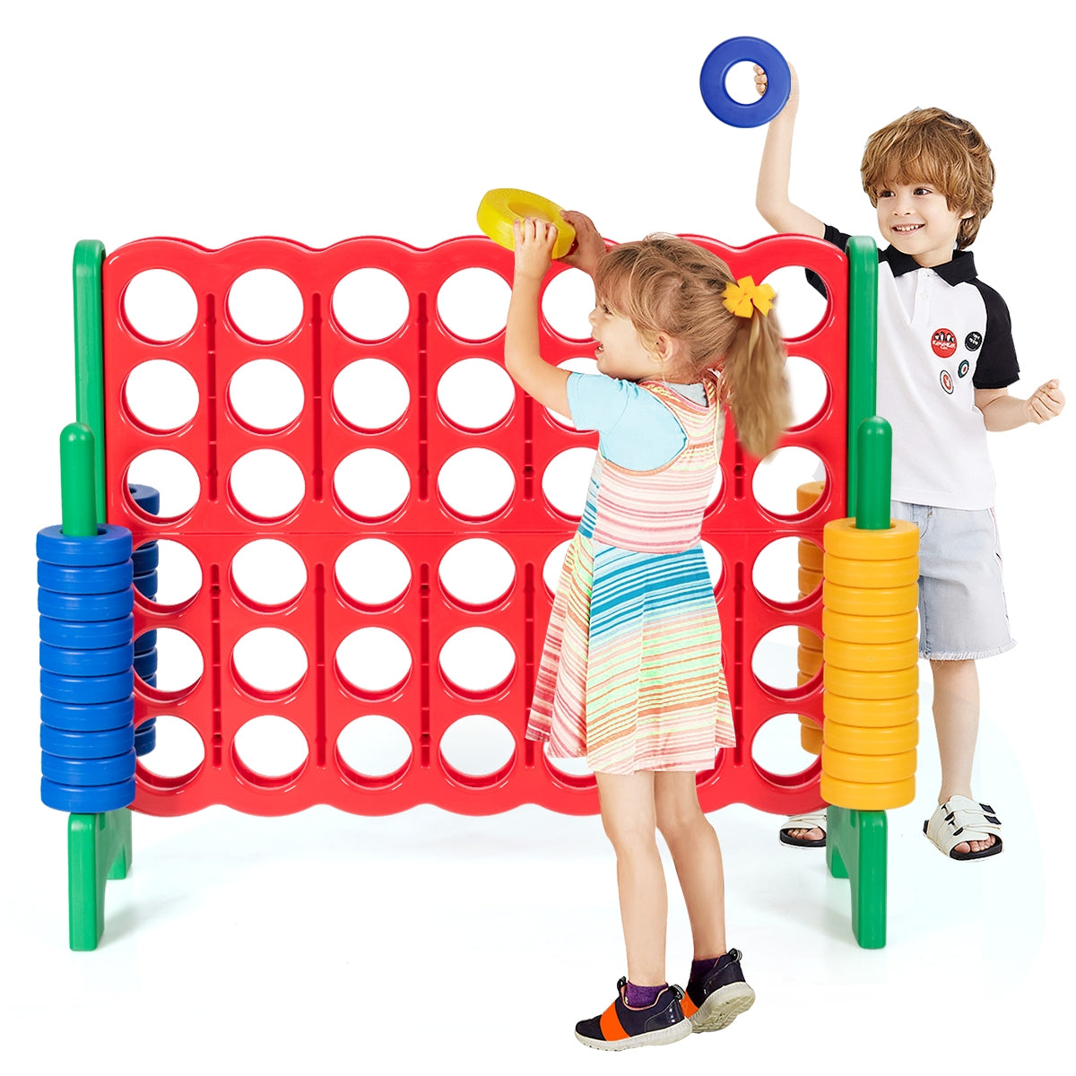 Jumbo 4-to-Score Giant Game Set with 42 Jumbo Rings and Quick-Release Slider