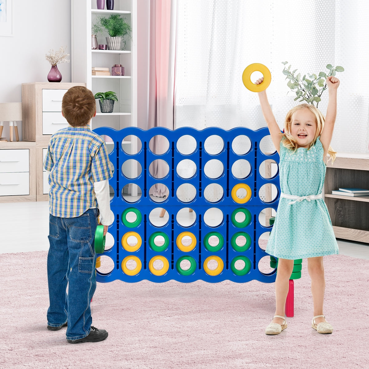 Jumbo 4-to-Score Giant Game Set with 42 Jumbo Rings and Quick-Release Slider