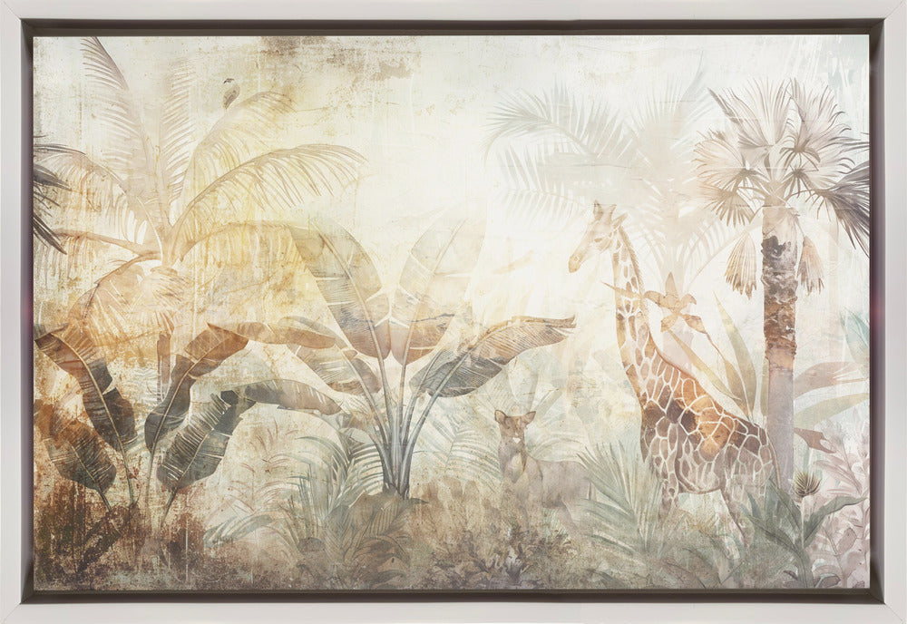 Jungle Leaves Art Illustration Wallart 06-canvas-DECOROLALA