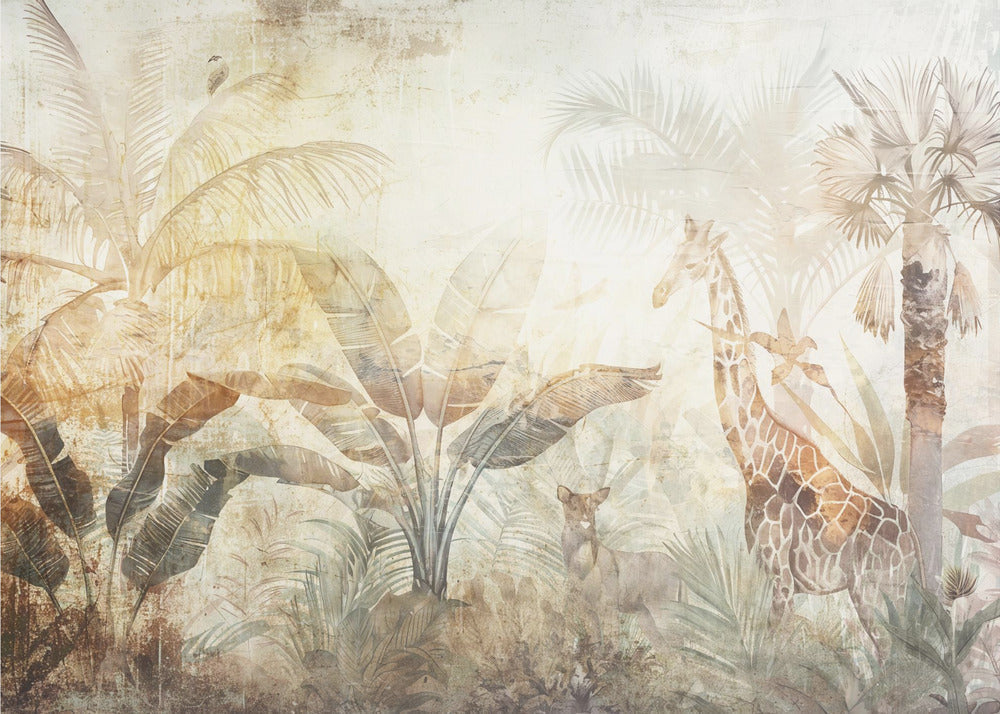 Jungle Leaves Art Illustration Wallart 06-canvas-DECOROLALA